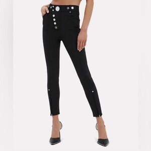 Alexander Wang Skinny Studded High-Waisted Pants with Button Details size 6